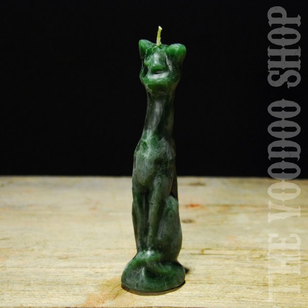 Cat Candle green